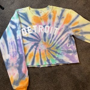 Tie die Detroit cropped sweatshirt